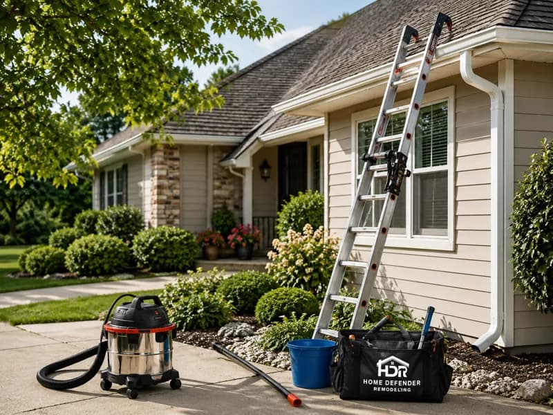 Professional gutter cleaning tools and equipment