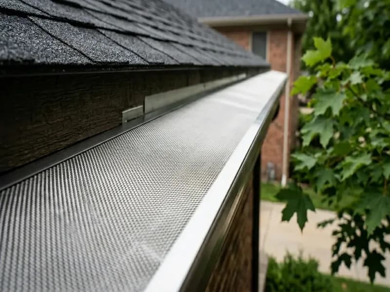 Gutter protection guard installed over a seamless gutter