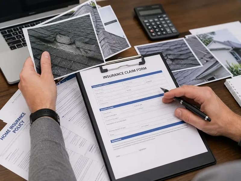 Storm-damage documentation packet for an insurance claim