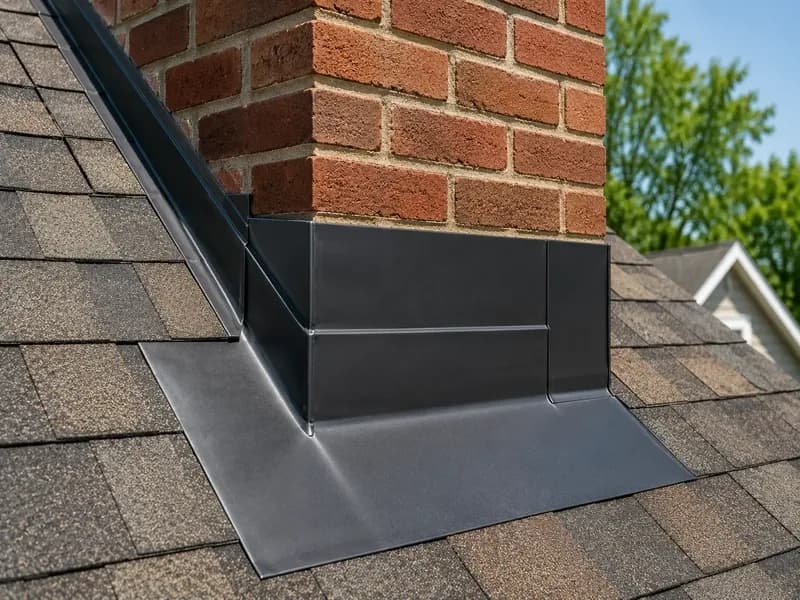 Roof flashing repair around a chimney